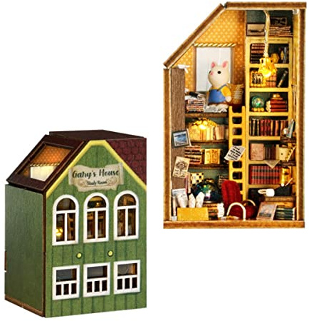 Casa de muñecas en Miniatura con Muebles, CUTEROOM DIY Kit de casa de muñecas de Madera con LED Creativa artesanía de Madera, Juguetes para Adultos, Amigos, Regalo de cumpleaños (Gary's House)