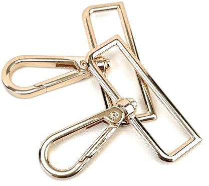 VersaKits 10 Stück Karabinerhaken mit Drehgelenk, für Schlüsselanhänger, Geldbörse, Handtaschen, 5,1 cm, Hellgold, 10 Stück
