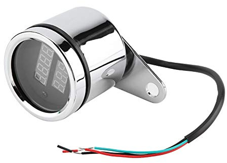Varvräknare, 2 i 1 LED Motorcykel Digital Voltmeter Varvräknare Vägmätare Metall Varvräknare Hastighetsmätare DC 12V Universal