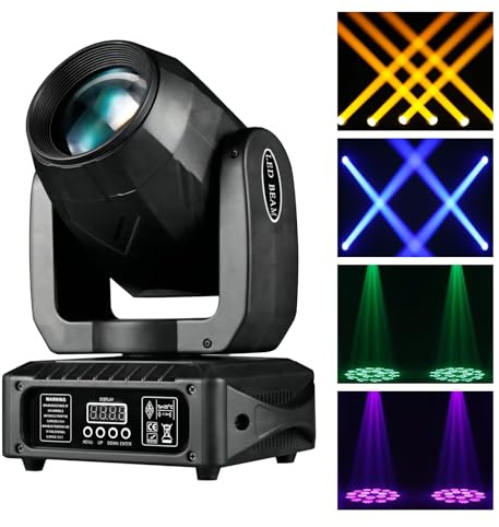 ZKYMZL 18 Prismen Moving Head Lights 120W LED Bühnenlichter 10 Gobos DJ Lights Disco Lights 8 Farben 12 Kanäle LED Strobe Lights DMX512 Steuerung für Disco KTV Club Party Hochzeit