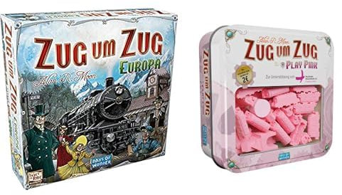 Days of Wonder | Zug um Zug – Europa inklusive Play Pink | Grundspiel + Exklusives gratis Zubehör | Familienspiel | Brettspiel | 2-5 Spieler | Ab 8+ Jahren | 30-60 Minuten | Deutsch