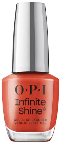 OPI Infinite Shine® Knock 'Em Red in Karminrot – langhaltender Nagellack für einen Gel-Nägel Look. Bis zu 11 Tage Halt dank exklusiver vorgehärteter Gel-Technologie – 15 ml