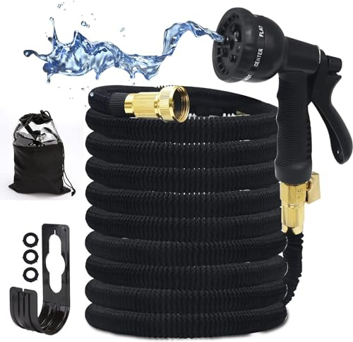 Tuyau d'arrosage Extensible avec 8 modèles,tuyau magique flexible extensible avec raccords 3/4 Pour Jardin Arrosage Nettoyage,Laver la Voiture, Baigner Animal.75FT