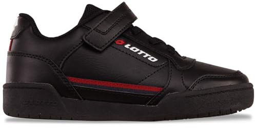 Lotto Baskets Unisexes pour Enfant, Noir/Rouge, 32 EU