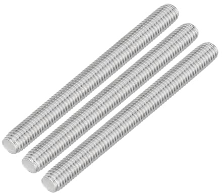 QUARKZMAN 3 Stück Gewindestangen, M10 x 100mm, 304 Edelstahl, Gewindestab mit metrischem Vollgewinde, M10-1,5 Gewindestift für Möbel- und Maschinenmontage