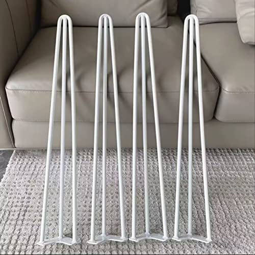 EUTYRG 4er-Set Möbelbeine, Tischbeine aus Metall, Haarnadel-Tischbeine aus Stahl, 71 cm hoch, für Couchtische, Moderne Schreibtische (weiß, H71 cm)