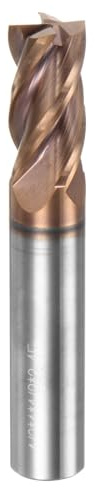 sourcing map Carbide Square End Mill, 1/2 Diameter TiAlN Coated 4 Flutes Milling Bit Cutter, for Hardened Steel Stainless Steel Alloy Metal, 1/2 Shank 1 Cut Length 3 Long HRC50