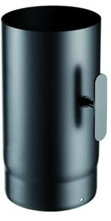 ALLINOX Tubo Per Stufa Con Valvora In Acciaio Nero 2 mm Manicotto Regolabile Canna Fumaria (DN 130)