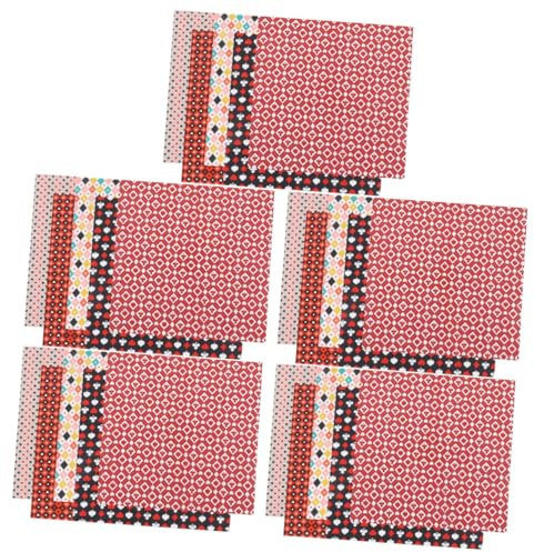 DIYEAH 5 Sätze Bedrucktes Stoffset Valentine Decoration Valentinstag Dekoration Baumwoll-quiltstoff Weichmacher Farbstoff Mehrzweckgewebe Patchwork Für Heimwerker Baumwolle 5 Blatt * 5