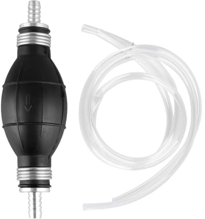 Bojueshaw 2M Fuel Transfer Pump,Portable High Flow Hand Siphon Kit with 8mm Fuel Line Hose for Gas Gasoline Petrol Oil Diesel Liquid Water