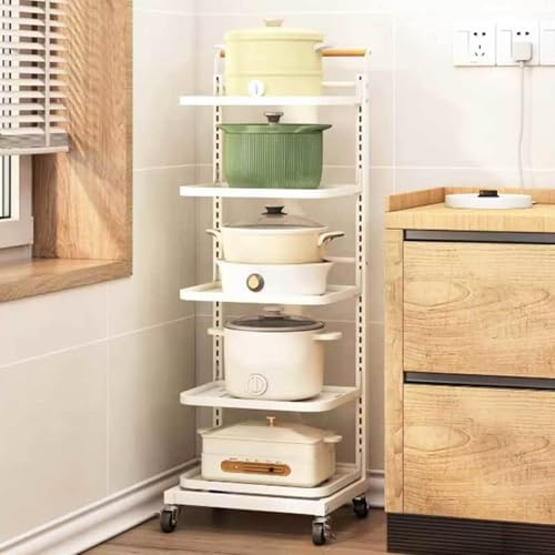 Expandable Microwave Oven Rack Over Microwave Shelf Unit Kitchen Shelves Free Standing Countertop Corner Cupboard Organiser Storage Kitchen Tins,White-5 * 5boards