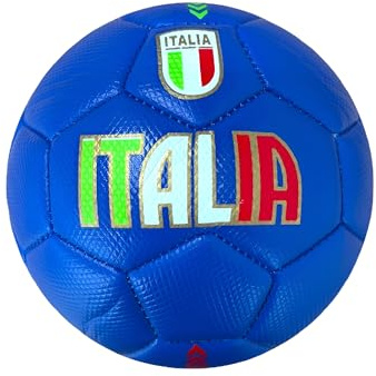 Mikado Sport Trefärgad fotbollsboll – Italienska bollar för träning och spel – stora och små fotbollar för barn och vuxna – utomhusspel för barn (nationell mini, storlek 2 (liten))