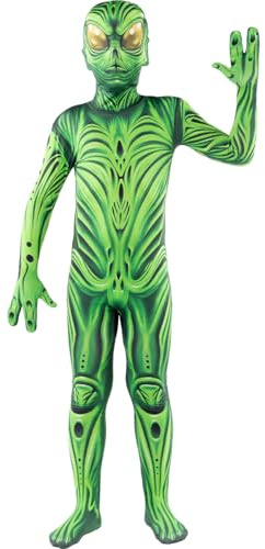 Funidelia Disfraz de monstruo extraterrestre segunda piel para niño, Talla 7-9 años Halloween, Terror - Traje para niños para fiestas, Carnaval y Halloween