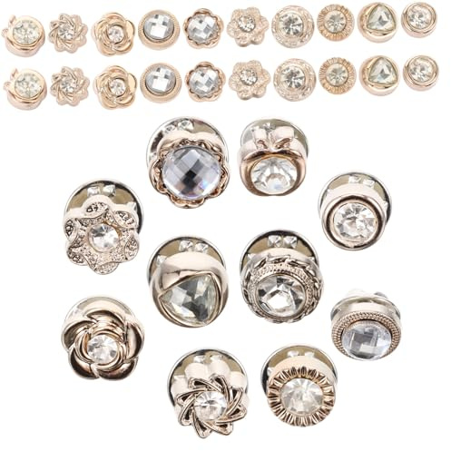 FOMIYES Broche en Alliage Cristal 30pcs pour Fixer Boutons, Accessoire Mode Simple et Polyvalent, pour Jupes et Pulls Féminins