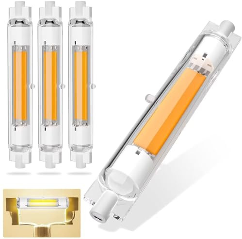 Dvnoua R7S LED 118mm Dimmbar 30W 3000LM | R7S LED 118mm Lampen Ersatz für 300W J118mm Halogenstab, Led Stab Naturweiß 4000K, Kein Flackern, 360°Abstrahlwinkel, 4PCS