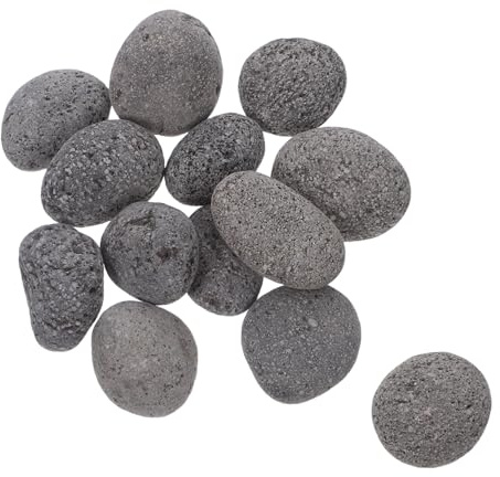 ROMISBABA Pietre Laviche per Braciere e Stufa a Gas, Pietre del Focolare Naturali 3-5 Cm, Sacco da 1 kg per Riscaldatori da Patio e Decorazione Esterna