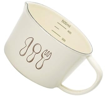 Toyvian Tasse Émaillée Multifonction avec Graduation Tasse à Mesurer pour Cuisson et Boissons avec Échelle pour Maison Restaurant et Pâtisserie