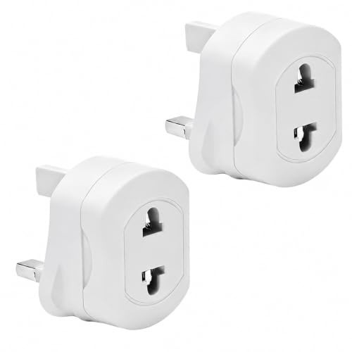 2 Pack Plug Adaptor UK, UK Electric Shaver Plug Adapter | Electric Toothbrush Adapter Plug UK, Adapter Plug, Bathroom Plug Adaptor UK, Plug for Toothbrush Charger