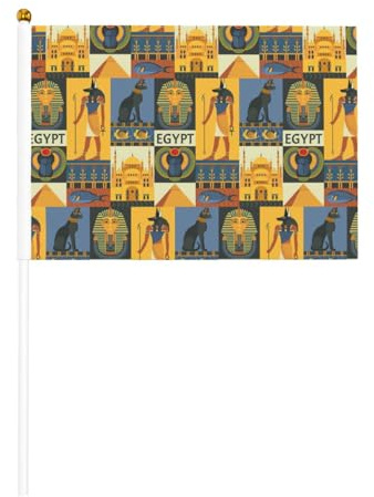 Ancient Egypt Tribe Series Lot de 6 drapeaux de 14 x 21 cm agitant le drapeau, cour, salon, concours de fête de vacances.