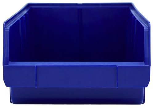 SC-Normteile Sichtbox 4 Stück Größe 1 (489 x 304 x 185 mm) Blau – PP Kunststoff, stapelbar – Stapelbox Sichtlagerkasten für Werkstatt, Lager, Garage