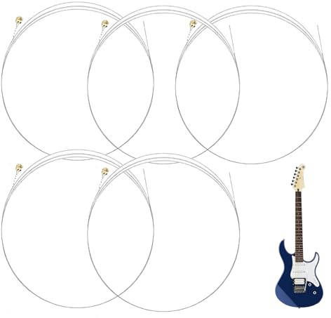BIVYAX 6 Piezas Cuerda Mi Aguda 009 Gauge, Cuerdas de Níquel Premium con Sonido Brillante, cuerdas guitarra eléctrica Cuerdas de Repuesto para 1ª Cuerda, Compatible con Guitarra Eléctrica y Bajo