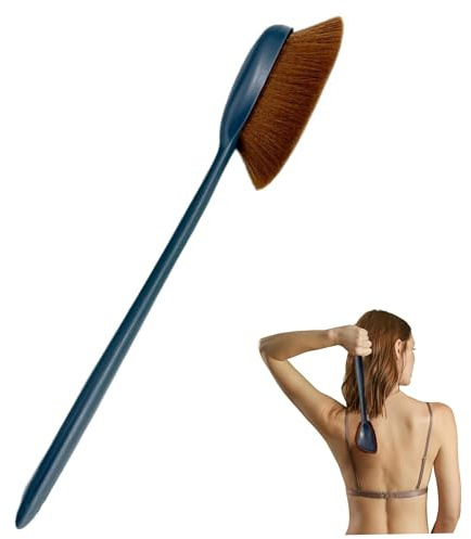 Rygglotion applikator för kvinnor, 33 cm självbrun baksida applikator långt handtag självbrun-borste med stort borsthuvud och jämn täckning.