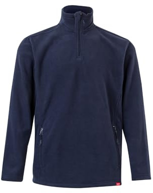 Velilla 201501 Pile da Lavoro - Blu Navy - Taglia L | Pile in microfibra, mezza cerniera con patta protettiva, tasche con cerniera, giacca leggera, abbigliamento da lavoro