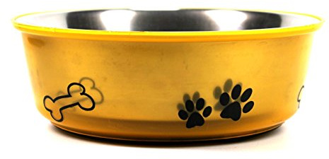 bick.shop Fressnapf Wassernapf Hund/Katze Edelstahl Ø 21cm Hundenapf Katzennapf Futternapf hundeschüssel (Gold)