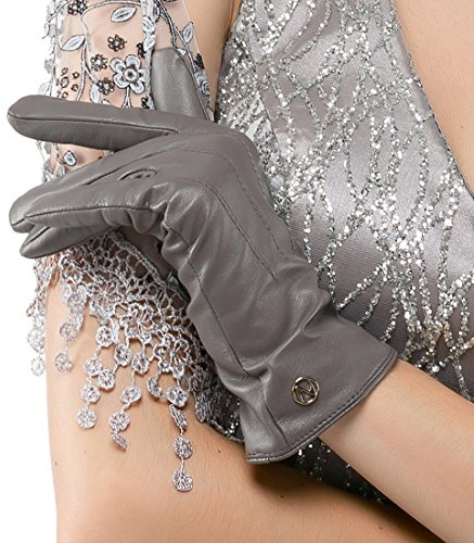 Nappaglo Damen klassische Lederhandschuhe Touchscreen Italienisches Lammfell Winter Warm Reines Kaschmir-Futter Handschuhe