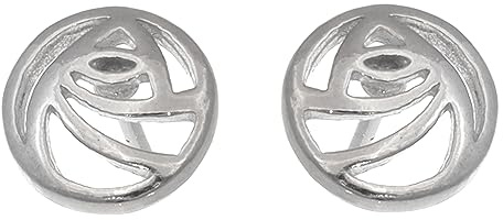 Alexander Castle Charles Rennie Mackintosh 925 Sterling Silver Earrings for Women - Stud Earrings with Jewellery Gift Box - 8mm x 8mm