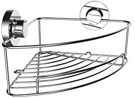 Britten & James Corner Shower Tidy Suction Fit Rust Proof Stainless Steel