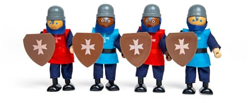 Bigjigs Toys Holzritter, Mittelalterliches Figuren-Set für die Burg-Rollenspiele