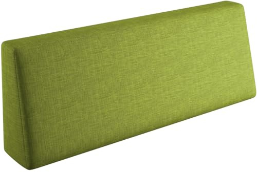 sunnypillow Palettenkissen für Gartenmöbel - Rückenkissen 120x40x20/10cm - Rückenpolster für Bett und Sofa - Palettenpolster, Gartenpolster für Palettenmöbel - Lounge Kissen mit abnehmbarem Bezug Grün