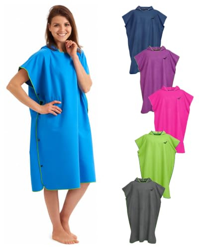 Fit-Flip Strandponcho für Erwachsene mit Kapuze schnelltrocknend