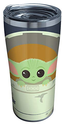 Tervis The Mandalorian Child in Carrier Triple Walled Insulated Tumbler Travel Cup Keeps Drinks Cold & Hot, 20oz Legacy, Stainless Steel, 1 Count (Pack of 1)