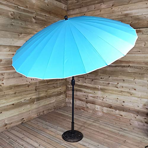 Redwood Leisure Turquoise 2.6m Aluminium Shanghai Outdoor Garden Furniture Parasol - Crank & Tilt