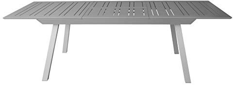 Gardissimo Luxus XXL Voll-Aluminium Ausziehtisch Estabulo Silber mit Synchronauszug, 216/297 x 100 cm