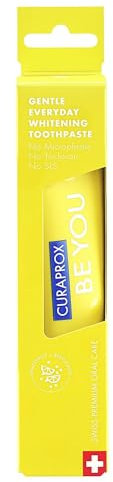Curaprox Be You Grapefruit Whitening-Zahnpasta mit Geschmack von Grapefruit und Bergamotte, mit Menthol, vegan, 950 ppm Fluorid, RDA 50, gelb, 60 ml