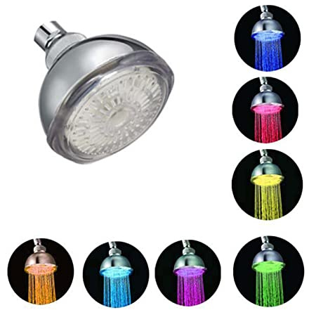 Ksunun Alcachofa de Ducha de 3.5 Pulgadas Cabezal de Ducha Lluvia de LED de Cambio Automático de 7 Colores Rociador de Ducha de Lluvia ABS Cromado de Alta Presión con Jets de ABS