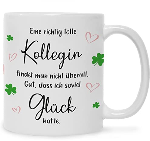 GRAVURZEILE Bedruckte Tasse mit Spruch - Tolle Kollegin - Lustige Geschenke - Geschenk für Mama Papa Freunde Geburtstag Muttertag Vatertag Valentinstag Weihnachten - Männer & Frauen - Farbe: Weiß