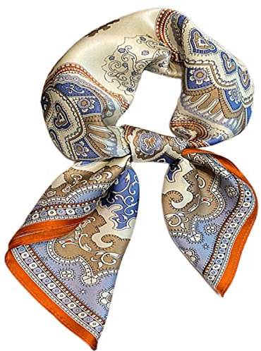 FAIRYGATE Seidentuch Damen Bandana Seide Gefühl Halstuch Damen Kopftuch Vierecktuch Groß Seide Schal 70 x 70 cm Bunte 95019