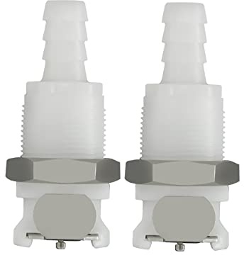 BBTUS 2pcs 1/43/85/16conexión rápida en forma de horquilla de mangueras de plástico, con válvula de cierre, conexión de desconexión rápida de montaje de panel (2 conexiones femeninas) (5/16)