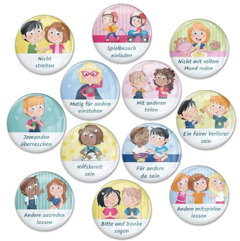 Papierdrachen Magnettafel Erweiterungs Set - Fair & höflich - Tagesablauf für Kinder - Strukturierte Routine, Belohnungssystem, Wiederverwendbare Belohnungstafel