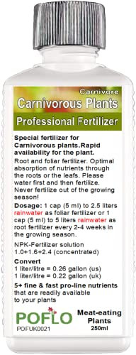POFLO Carnivorous Plants Liquid Fertilizer HighTech NPK, Root Soil Foliar Fertiliser - Plant Food (250ml)