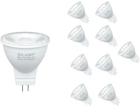 SILAMP Ampoule LED GU4 / MR11 4W 12V (Pack de 10) - Blanc Froid 6000K - 8000K