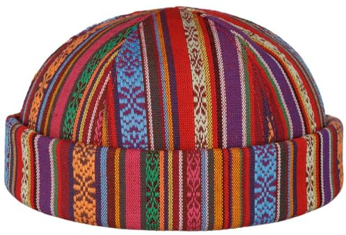 LIERYS Fresh Stripes Dockermütze Schirmmütze Made in Italy Herren Frühling Sommer rot L (58-59 cm)