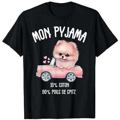 Spitz Nain Cadeau Humour Pyjama Chien Loulou De Poméranie T-Shirt