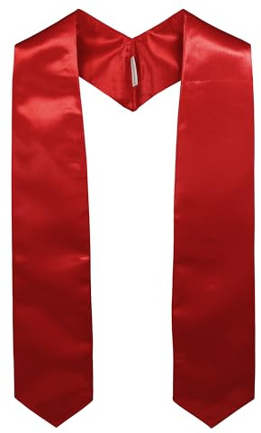 GraduationMall Unisex Adult Plain Graduation Stole 72 Red