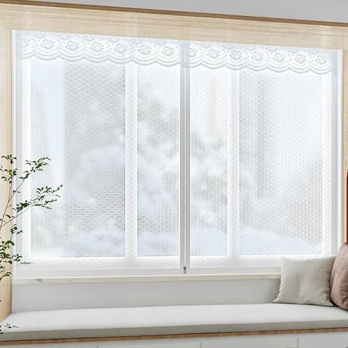 Fensterisolierfolie,Winter winddichte Folie,Thermo Cover Durchscheinend,Kälteschutz Vorhänge,Windschutzscheibe,Fenster Zugluftblocker,Wiederverwendbar,anpassbar,Breite x Höhe (80x200cm)