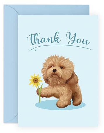 Central 23 Dankeskarten von Hund – Thank You Fluffy Dog – Süßer Hund Geburtstagskarte – für Fellmutter Papa – Haustierbesitzer – Geschenke von Fur Baby – mit Aufklebern